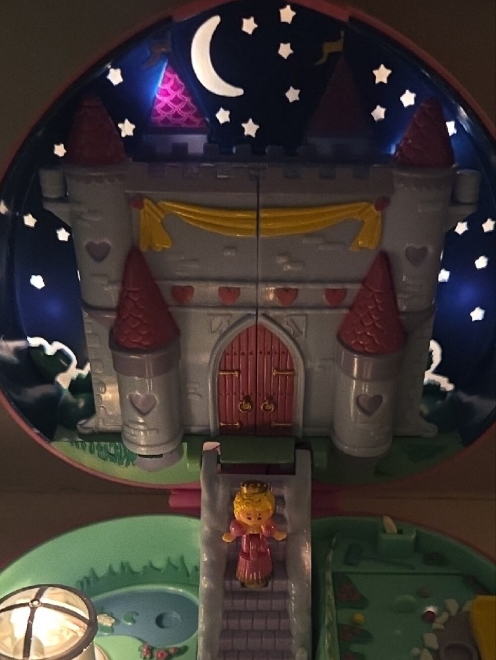 🏰 ✨ VTG 1992 Bluebird Polly Pocket Starlight Castle Compact With 💡 & OG POLLY